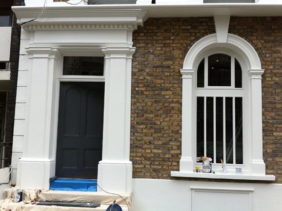 External Jesmonite Door Pediment & Arched Window Architraves & Pilasters