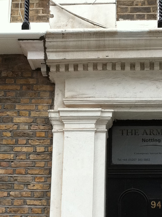 External Jesmonite Pediment Repair